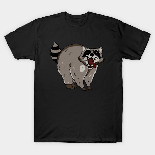 Raccoon T-Shirt by valentinahramov